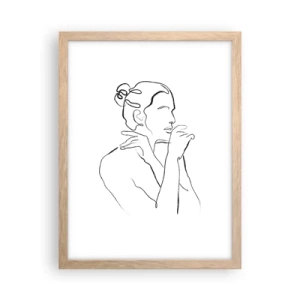 Poszter világos tölgy keretben - Akt: érzéki misztérium - 30x40 cm