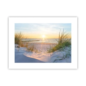 Poszter - A tenger hangja, a madarak éneke, egy vad tengerpart a fű között... - 40x30 cm