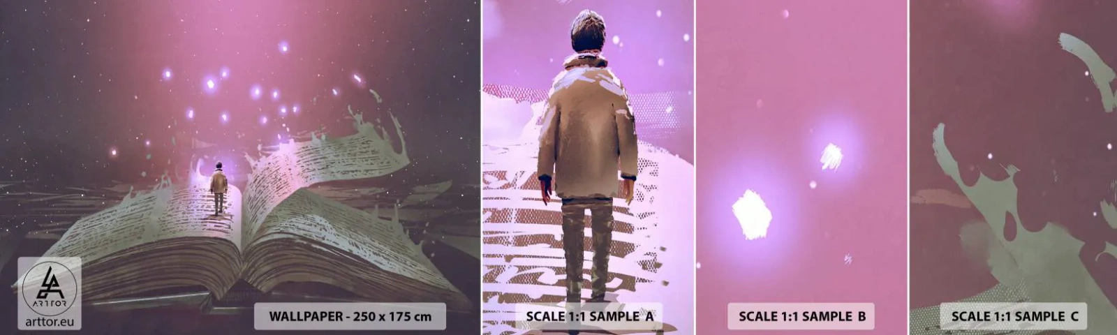 Fotótapéta Minta Öntapadós Deluxe Sticker - Meghívás egy másik világba – olvass! - Grafika, Absztrakció, Darab - 100x30 cm