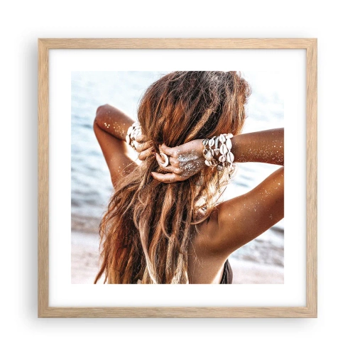 Poszter világos tölgy keretben - A víz és a nap testvére - 40x40 cm