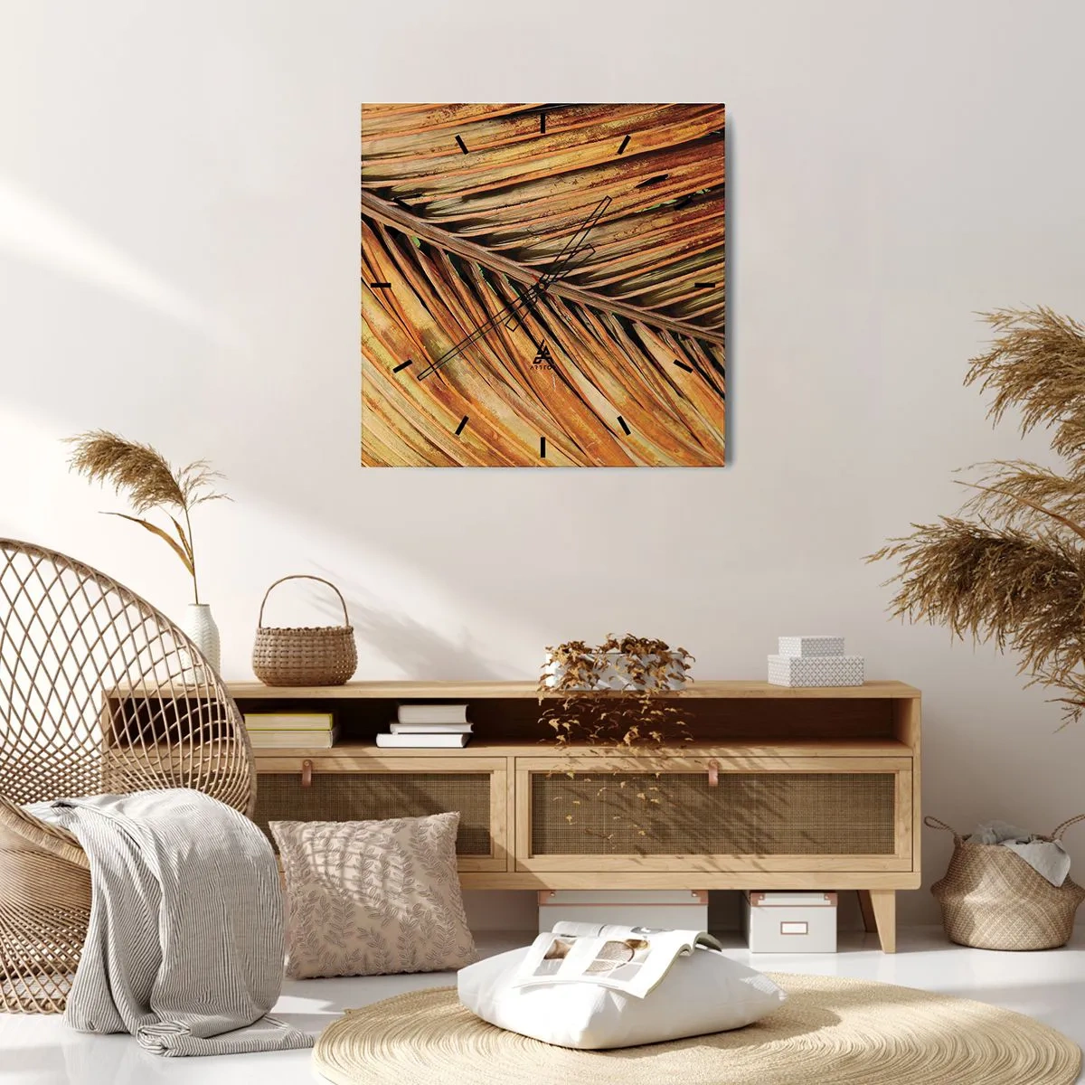 Falióra, Óra - Kókusz aranya - 40x40 cm