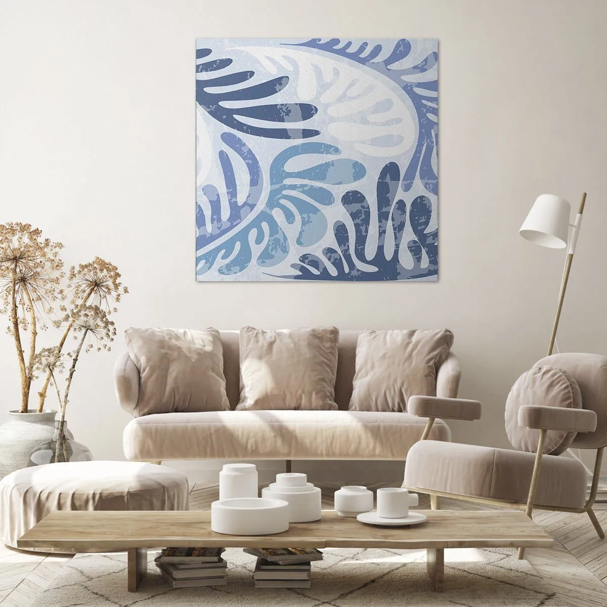 Vászonkép - Kék páfrányok - 60x60 cm