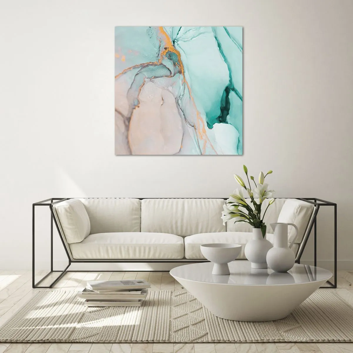 Üveg kép - Formák és színek tánca - 40x40 cm