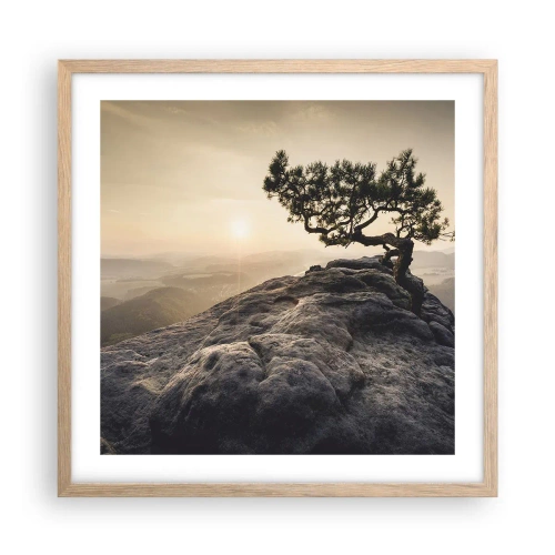 Poszter világos tölgy keretben - Az élet mindig győz - 50x50 cm