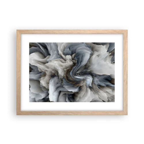 Poszter világos tölgy keretben - Kő és virág - 40x30 cm