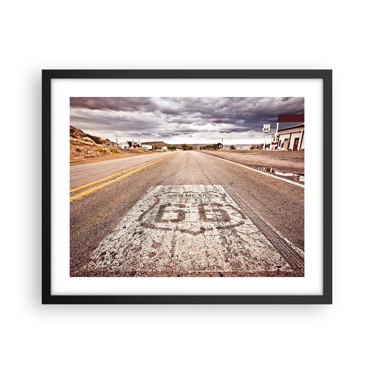 Poszter fehér keretben - Mother Road – amerikai legenda - 50x40 cm