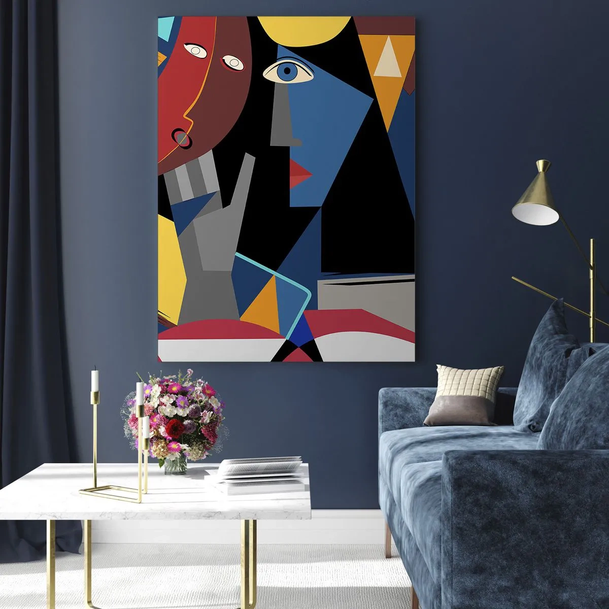 Üveg kép - Kubisták beszélgetése - 70x100 cm