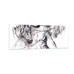 Üveg kép - Tánc a zebrákkal - 140x50 cm