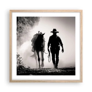 Poszter világos tölgy keretben - Texasi reggel - 50x50 cm