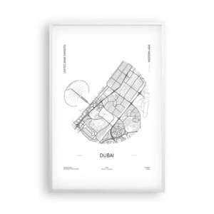 Poszter fekete keretben - Dubai anatómiája - 61x91 cm