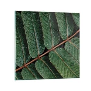Üveg kép - Zöld ritmusban - 70x70 cm