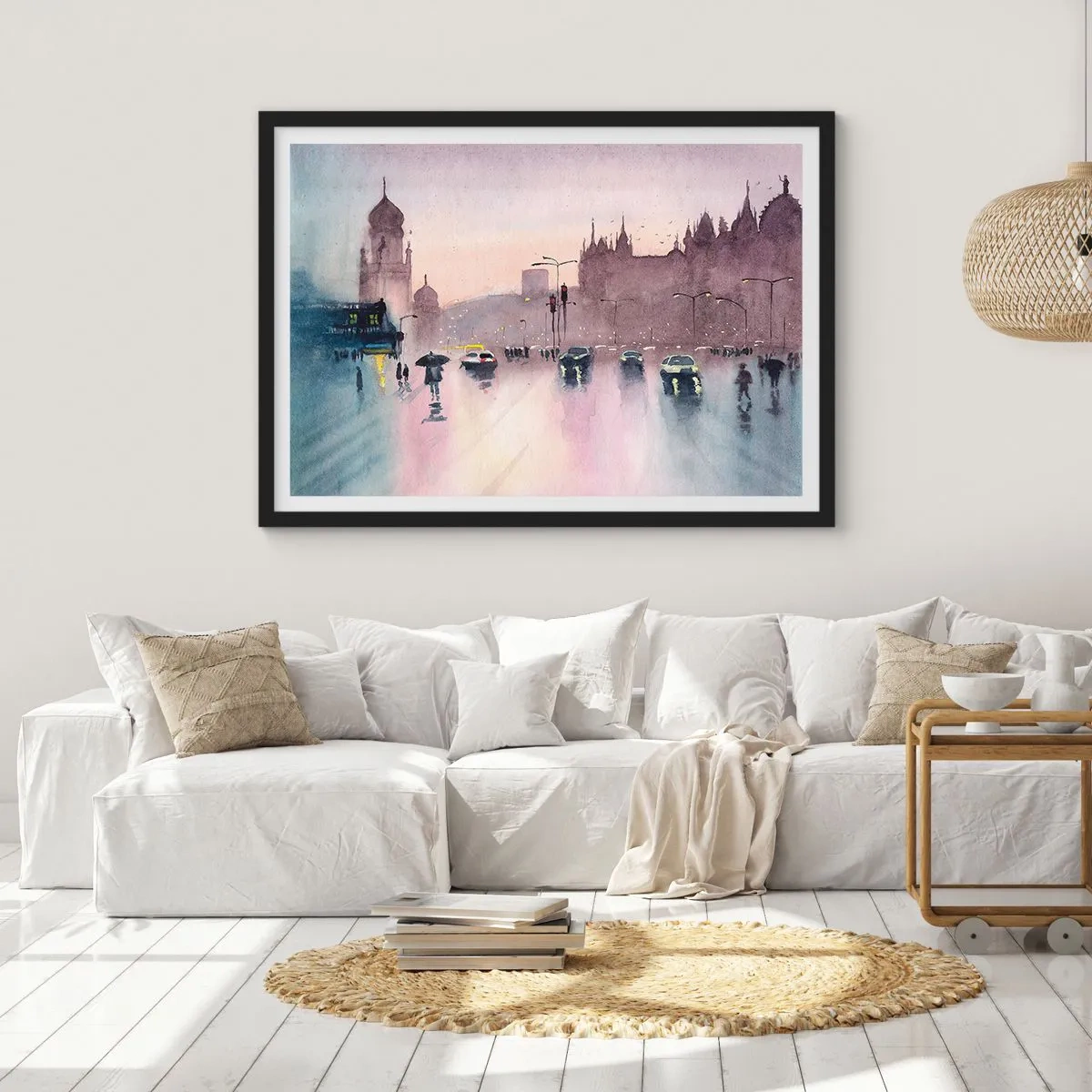 Poszter fehér keretben - Az esős ködben - 70x50 cm