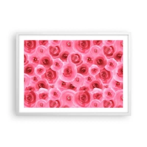 Poszter fekete keretben - Rózsák alul és felül - 70x50 cm