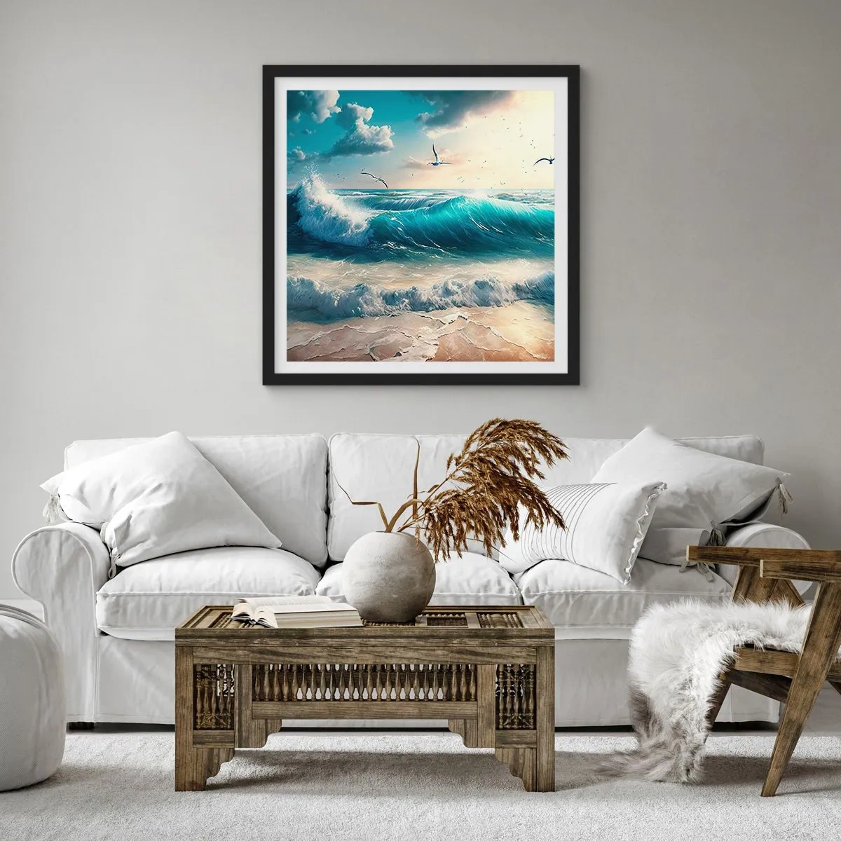 Poszter fehér keretben - Zaj csak neked - 60x60 cm