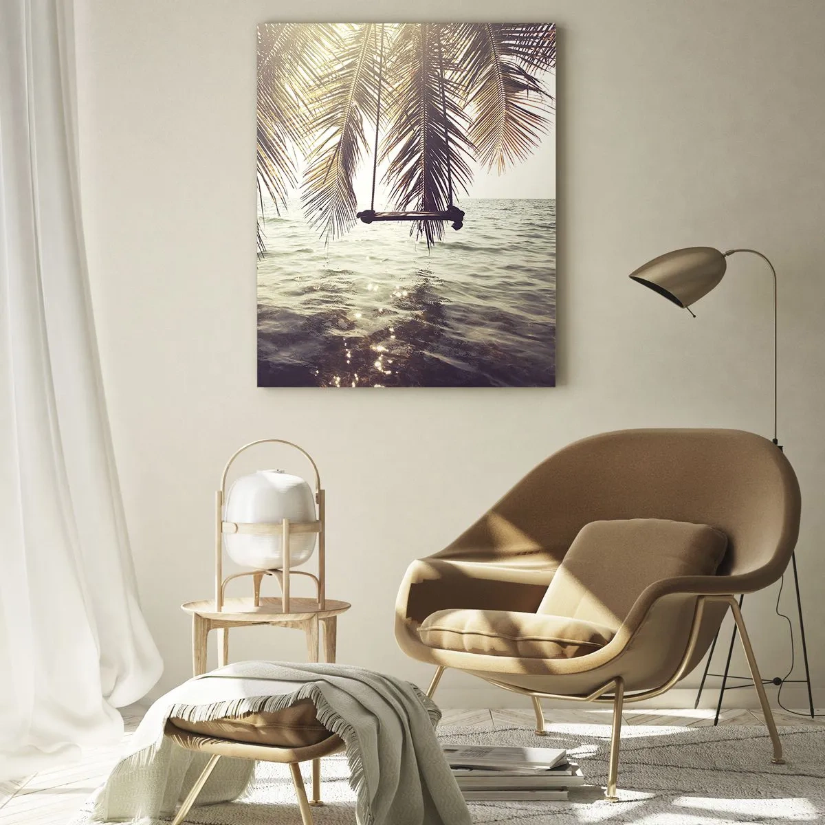 Üveg kép - Tetszés szerint hintázhat a felhők között - 50x70 cm