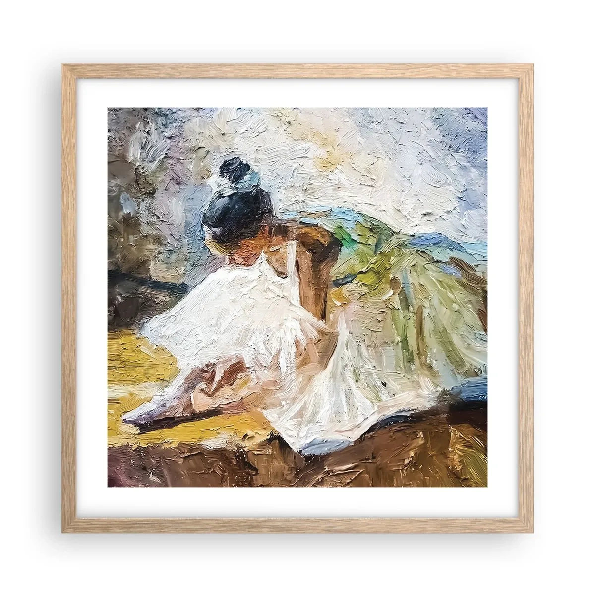 Poszter világos tölgy keretben - Degas festményéből - 50x50 cm