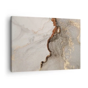 Vászonkép - Absztrakt motívum arany és szürke árnyalatokkal - 70x50cm - A színek határán - Modern fali dekoráció nappalihoz és hálószobához ARTTOR