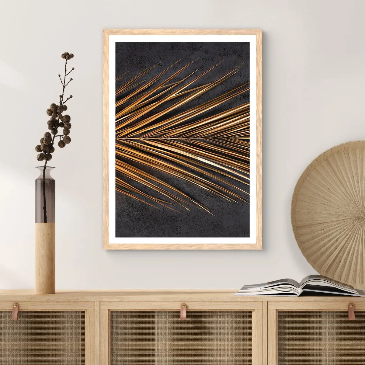 Poszter világos tölgy keretben - A trópusok aranya - 70x100 cm