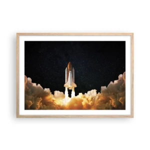 Poszter világos tölgy keretben - Ad astra! - 70x50 cm