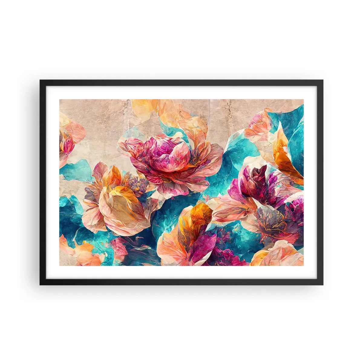 Poszter fehér keretben - Egy csokor színes pompája - 70x50 cm