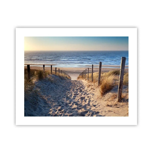 Poszter - A tenger hangja, a madarak éneke, egy vad tengerpart a fű között... - 50x40 cm