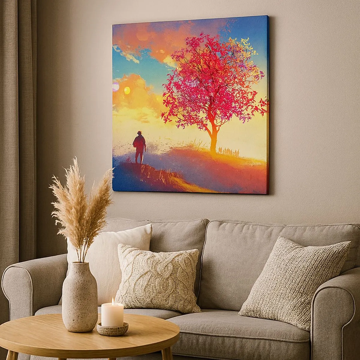 Vászonkép - Zarándok a célállomáson - 30x30 cm