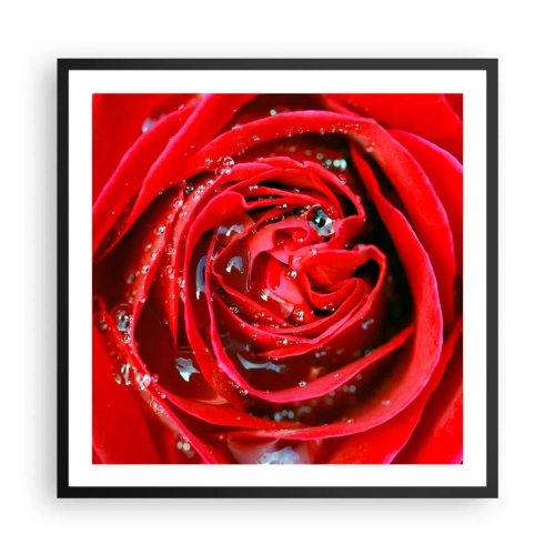 Poszter fehér keretben - A harmatcseppekben - 60x60 cm