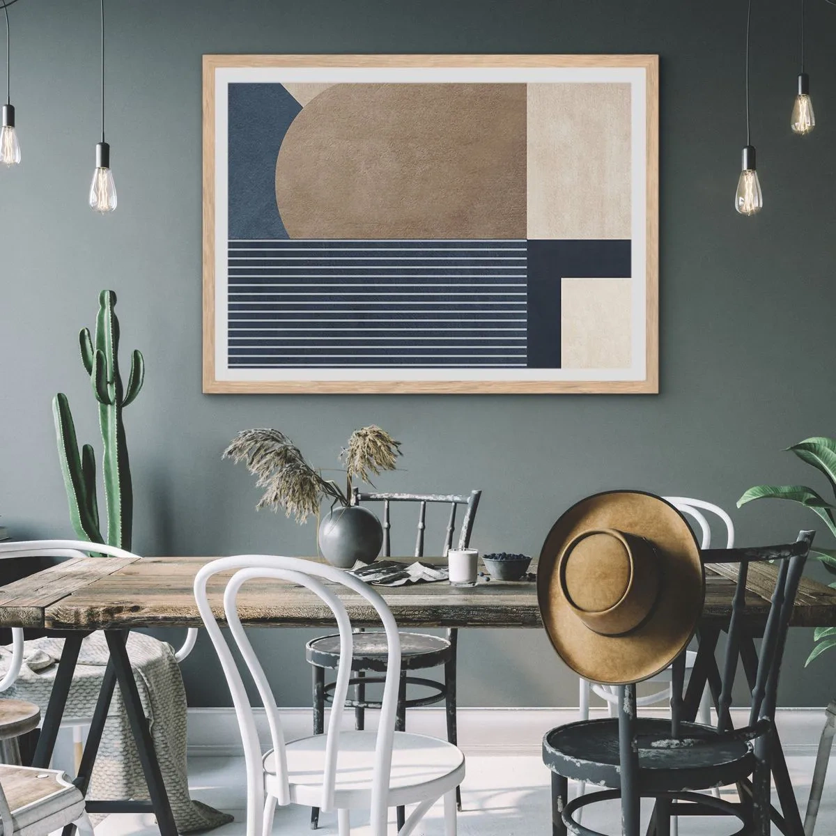 Poszter világos tölgy keretben - Az egyszerűség és a kerekség kompozíciója - 100x70 cm