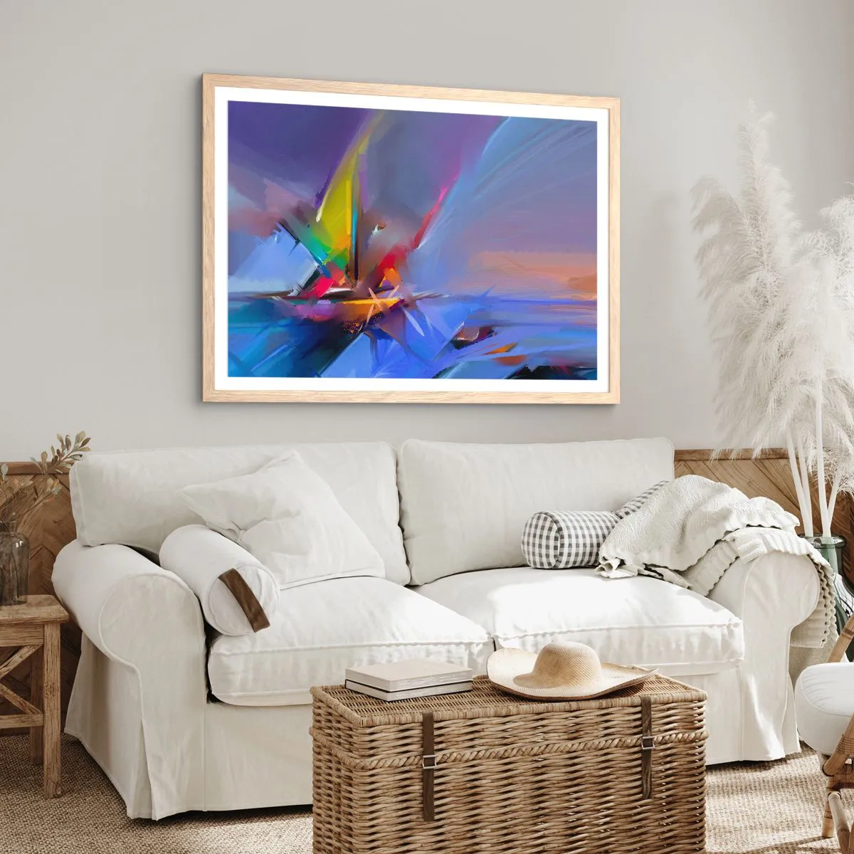 Poszter világos tölgy keretben - Propellerek, mint a madár - 40x30 cm