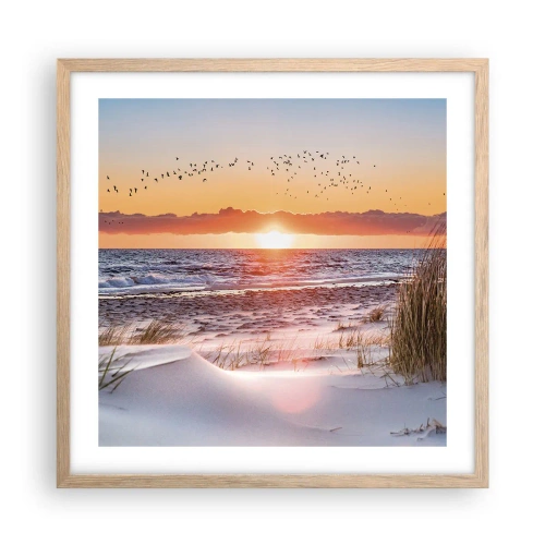 Poszter világos tölgy keretben - Vízszintes táj - 50x50 cm