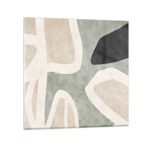 Üveg kép - Kompozíció fekete témával - 30x30 cm