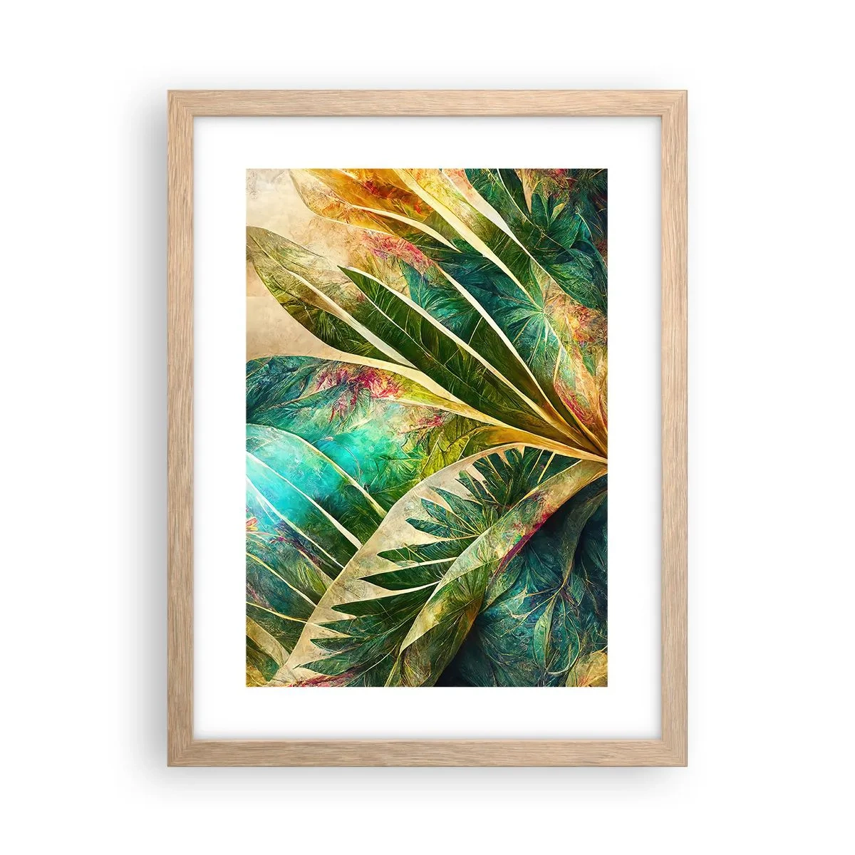 Poszter világos tölgy keretben - A trópusok színei - 30x40 cm