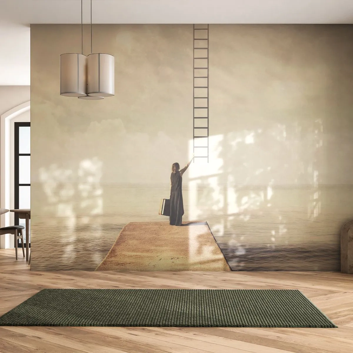 Fotótapéta Premium Canvas - Varázslatos utazás - Absztrakció, Nő, Létra - 250x175 cm