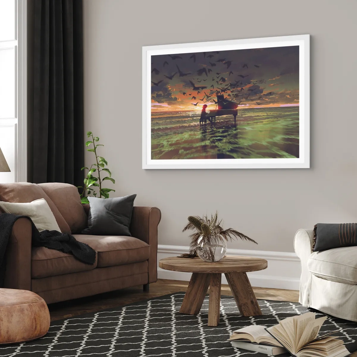 Poszter fekete keretben - Koncert zongorára és a hullámokra - 70x50 cm