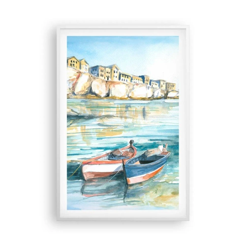 Poszter fekete keretben - Tájkép azúrkéken - 61x91 cm