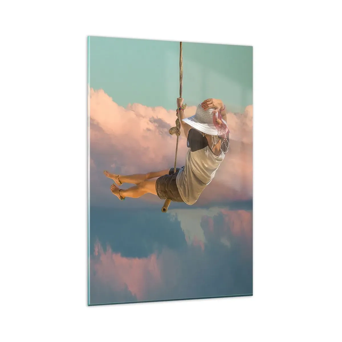 Üveg kép - Szórakozás a fellegekben - 80x120 cm