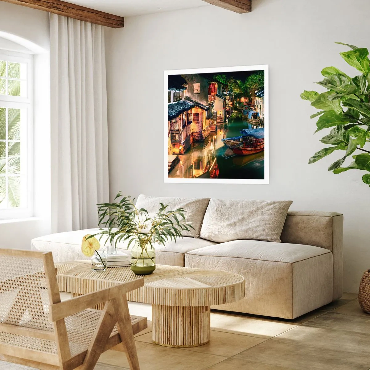 Poszter - Este egy kínai utcán - 60x60 cm