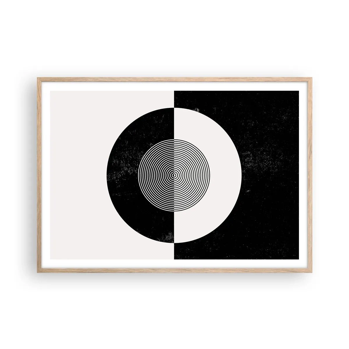 Poszter világos tölgy keretben - Harmónia fekete-fehérben - 100x70 cm