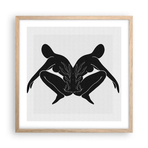 Poszter világos tölgy keretben - Egy közös lélek - 50x50 cm