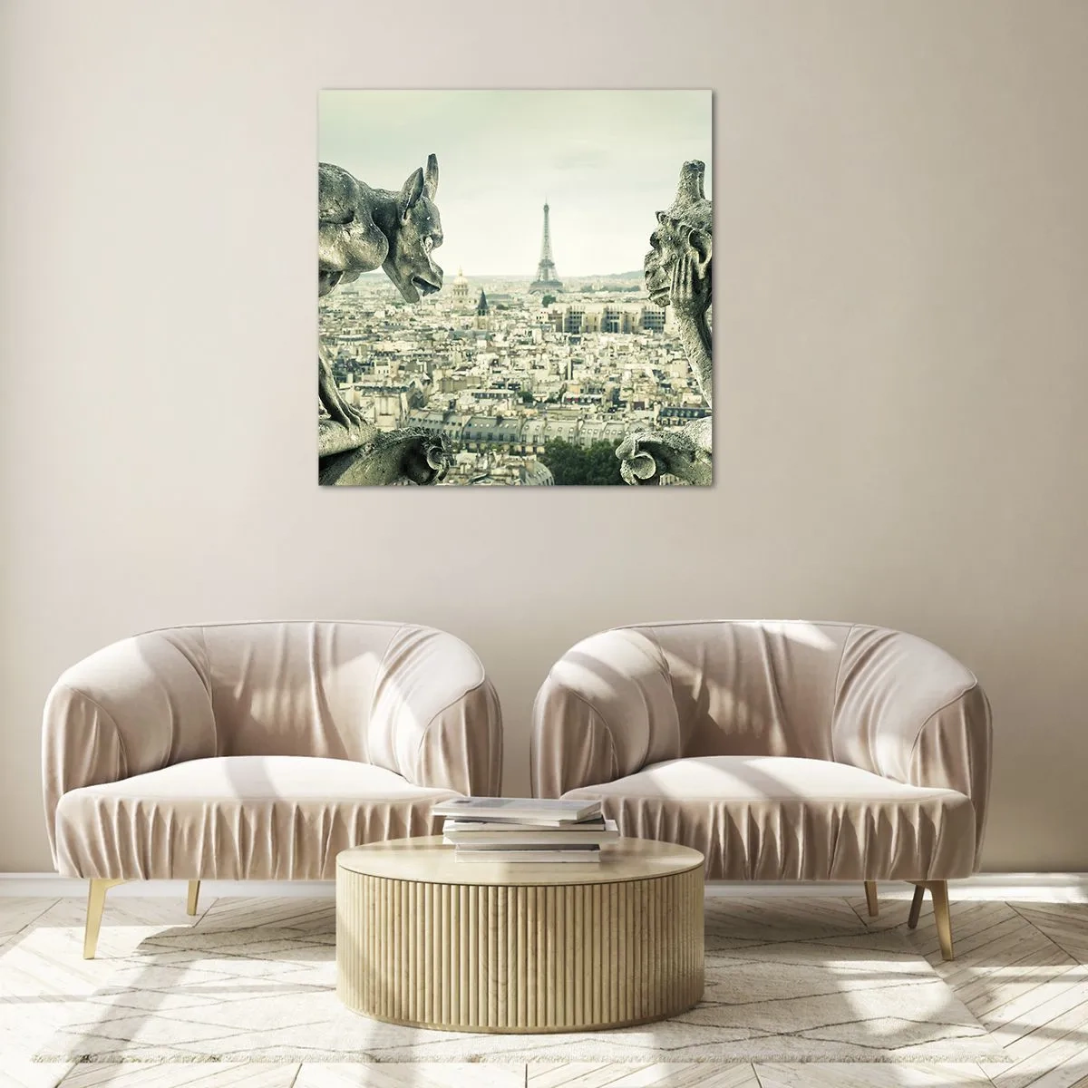 Üveg kép - Párizsi csevegés - 70x70 cm