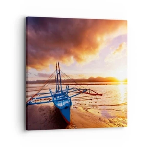 Vászonkép - Egy egész nap után nyújtózkodni a homokon - 40x40 cm