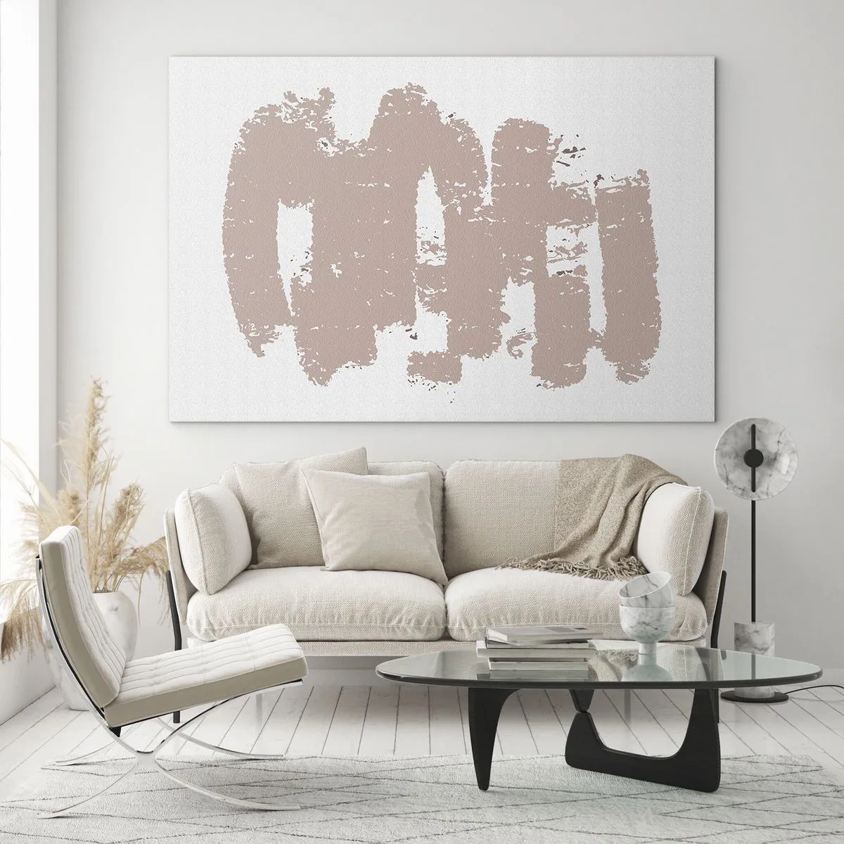 Üveg kép - Absztrakció lágy rózsaszínben - 100x70 cm