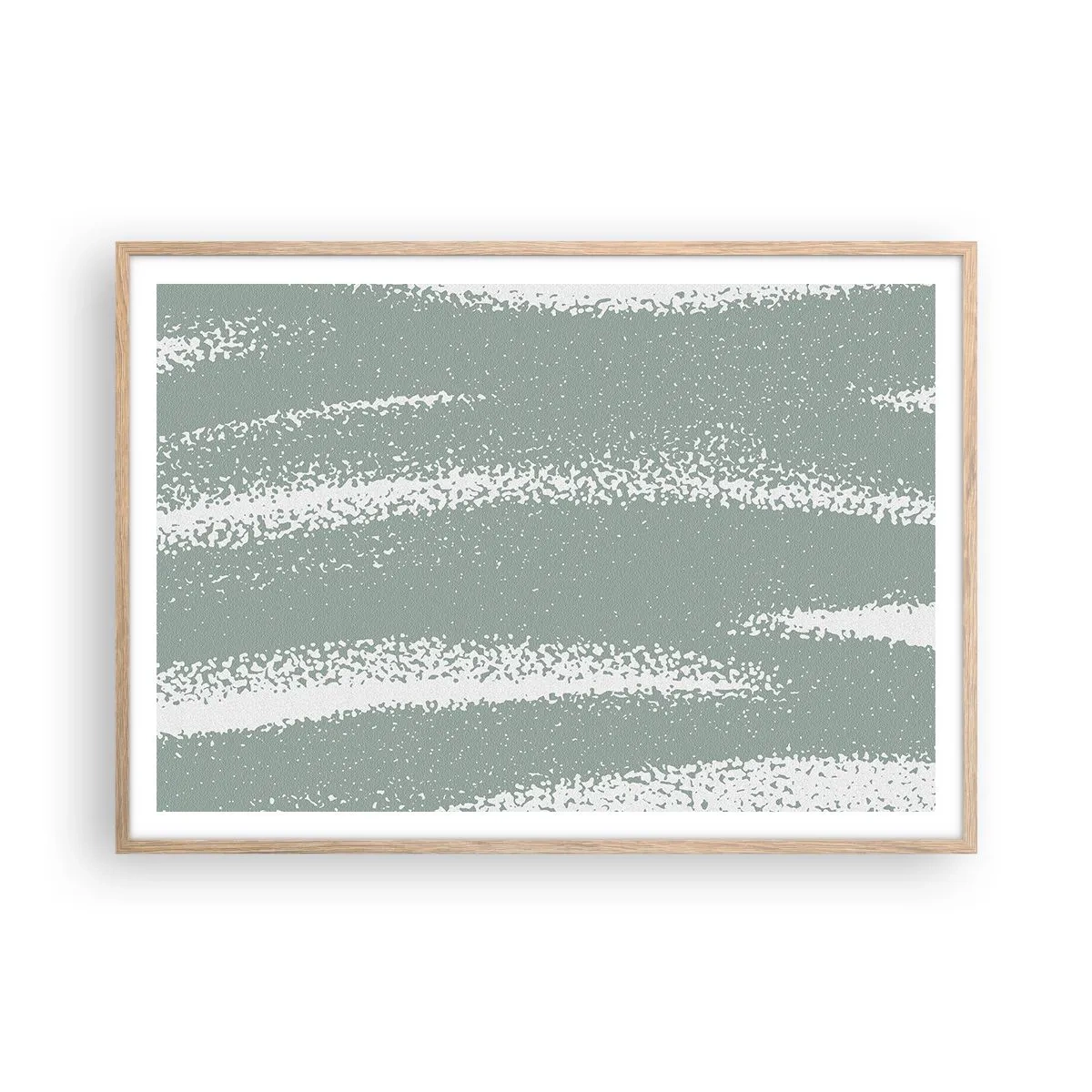 Poszter világos tölgy keretben - Absztrakció téli hangulatban - 100x70 cm