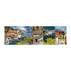 Fotótapéta Minta Premium Sand - Egy csoport a sziklákra simulva - Tájkép, Építészet, Olaszország - 100x30 cm