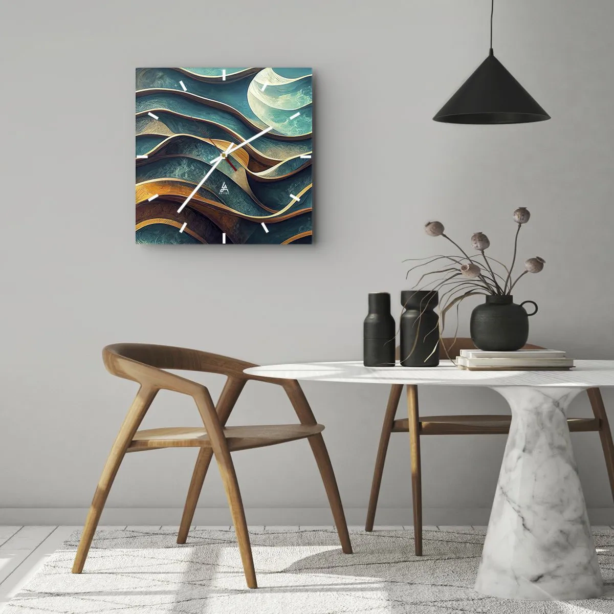 Falióra, Óra - Kék kanyarulatok - 30x30 cm