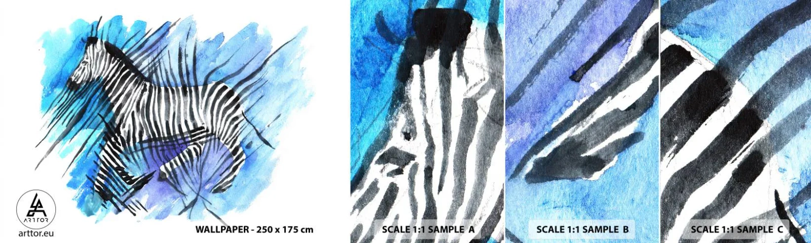 Fotótapéta Minta Standard Eco - Csíkokba rejtve - Állatok, Borda, Afrika - 100x30 cm