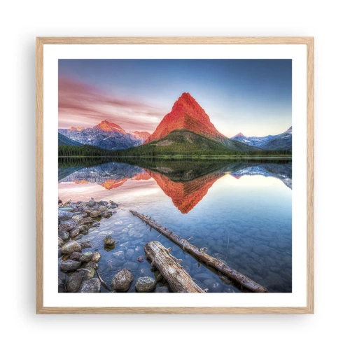 Poszter világos tölgy keretben - Forróság és hideg - 60x60 cm