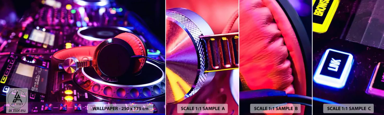 Fotótapéta Minta Standard Eco - Mielőtt a móka elkezdődik - Zene, Zenei Stúdió, Fejhallgató - 100x30 cm