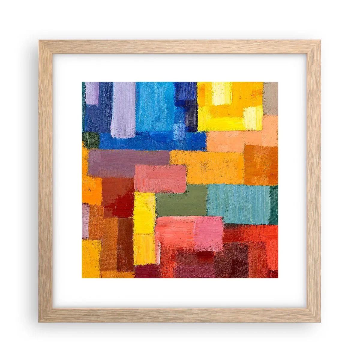 Poszter világos tölgy keretben - Mindegyik más, mindegyik színes - 30x30 cm