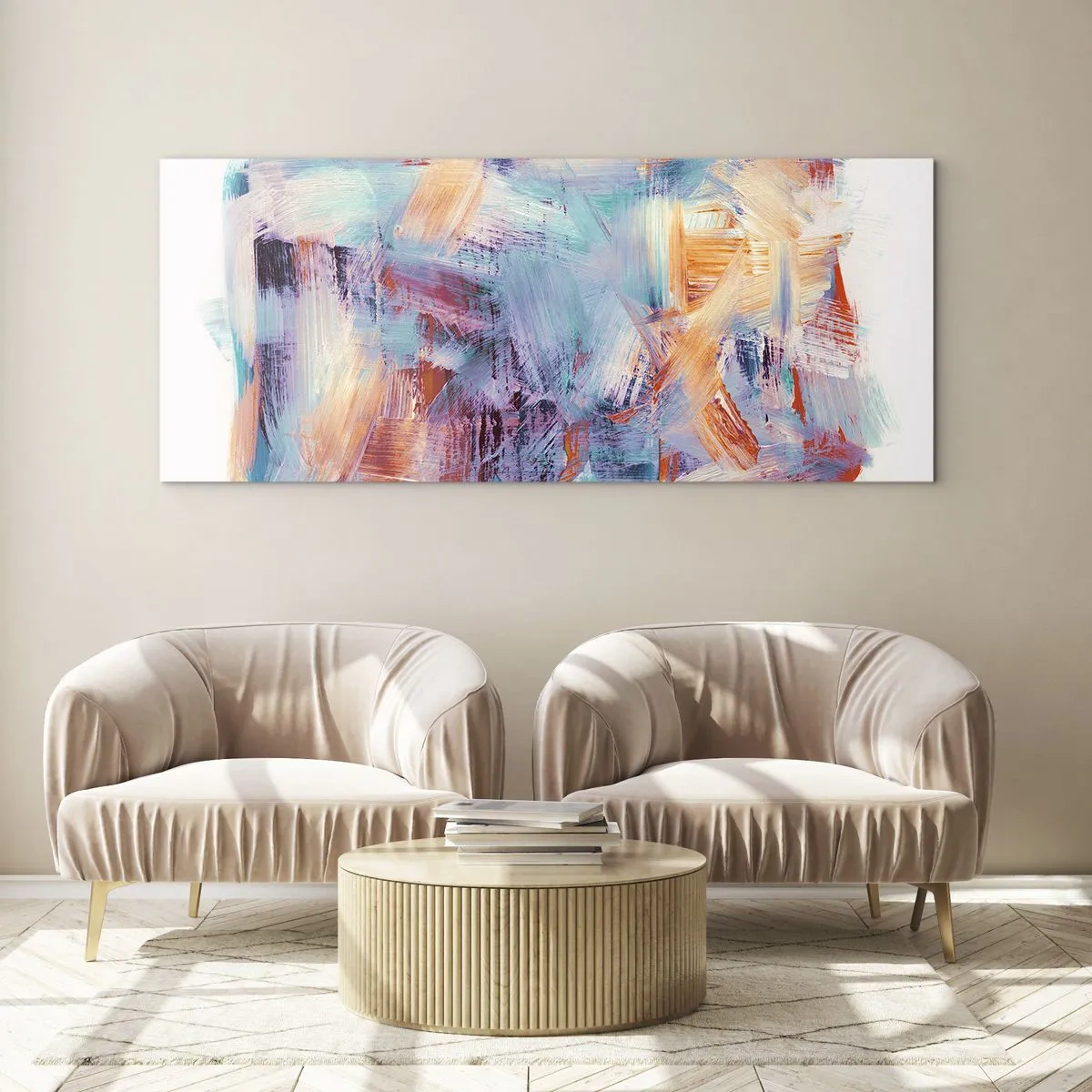 Üveg kép - Színes rendetlenség - 100x40 cm